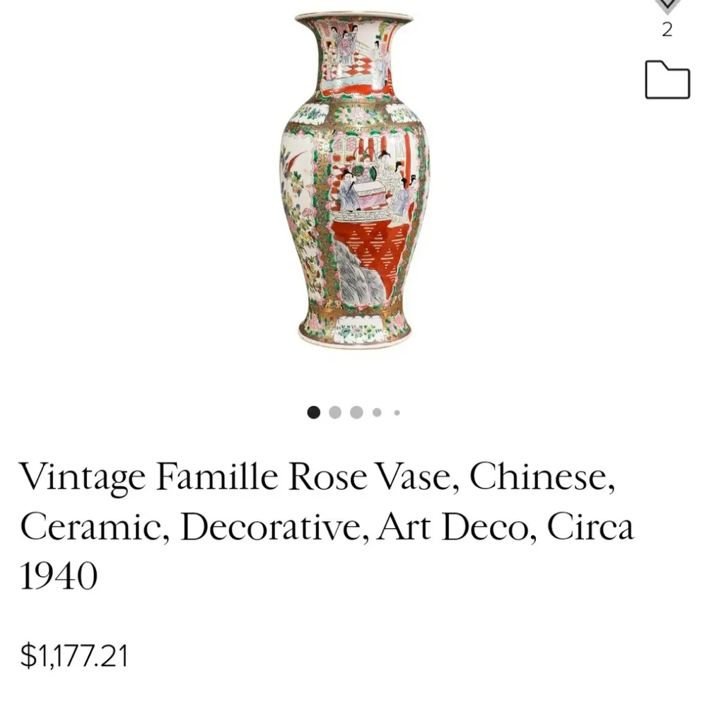 VINTAGE FAMILLE ROSE VASE - Picture 13 of 13